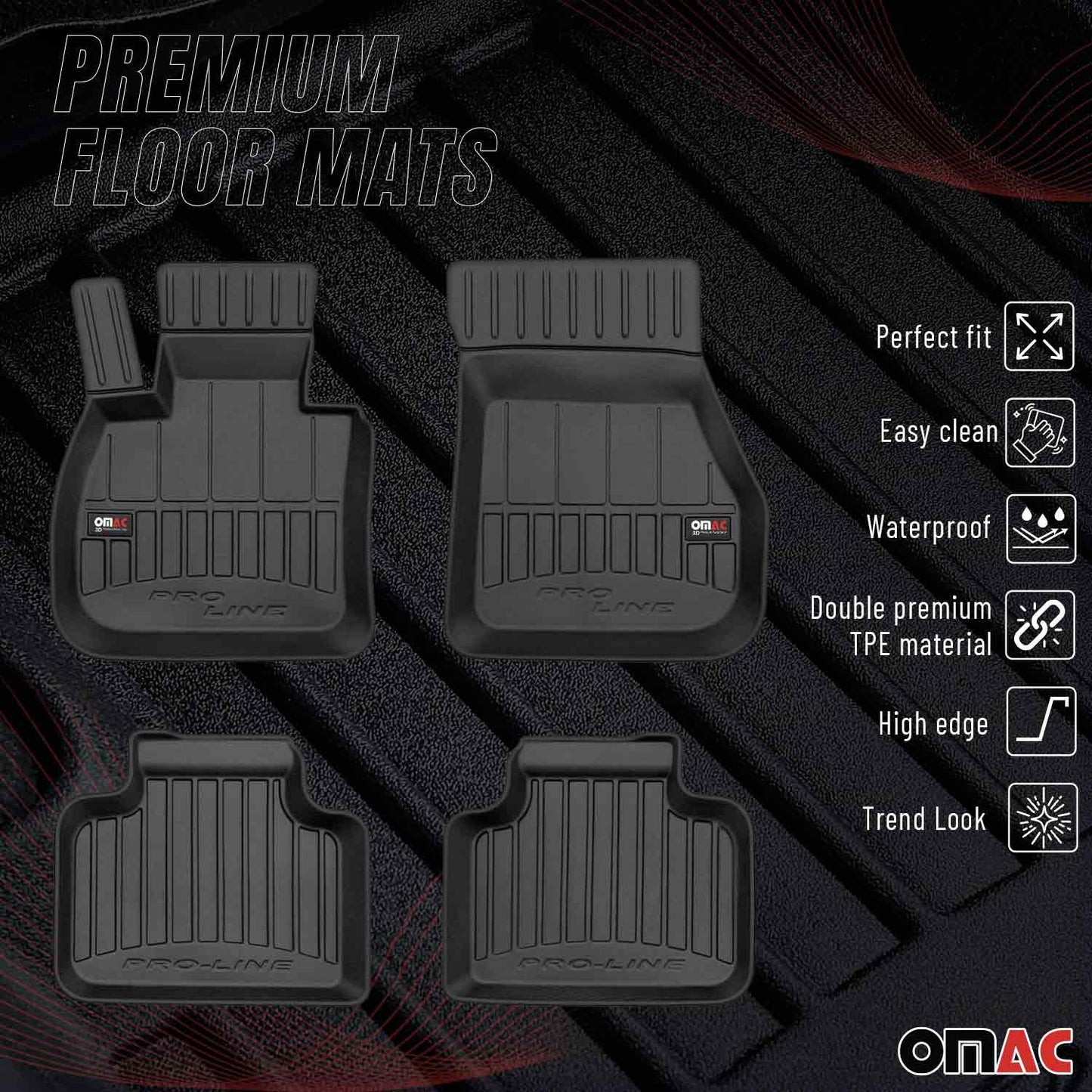 2017-2024 Mini Cooper Countryman F60 Premium Floor Mats Liners Full Set All Weather Heavy Duty