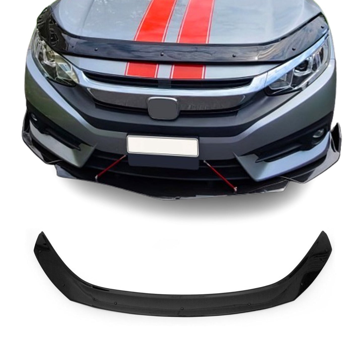 2016-2021 Honda Civic Front Bug Shield Hood Deflector 1 Pc Smoke