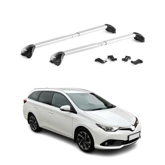 2012-2018 Toyota Auris Wagon Quattro Roof Rack Cross Bars Luggage Carrier Aluminium Grey 2Pcs