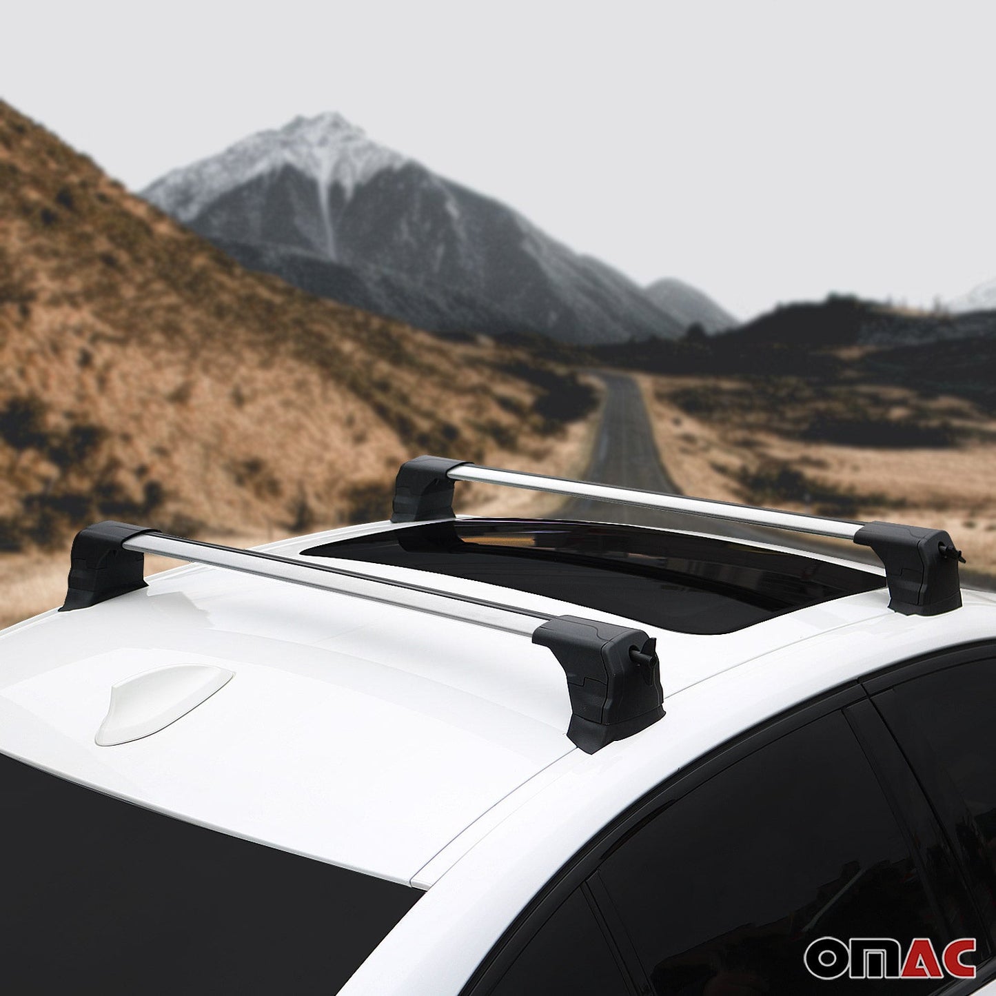 OMAC Fix Points Roof Racks Cross Bar for Subaru XV Crosstrek 2013-2015 Alu Gray '6802913