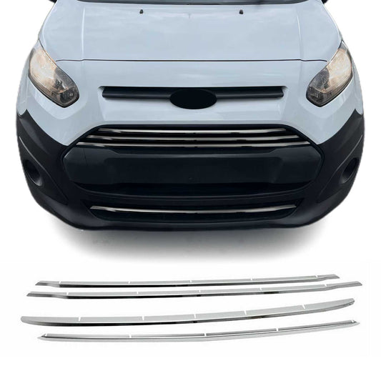 2014-2019 Ford Transit Connect Front Bumper Trim Molding Stainless Steel Silver 4 Pcs