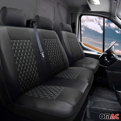 2014-2025 RAM ProMaster Leather Front Car Seat Covers Protector Black