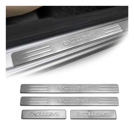 2000-2026 GMC Sierra 1500 Door Sill Scuff Plate Scratch Protector Exclusive Stainless Steel Silver 4Pcs