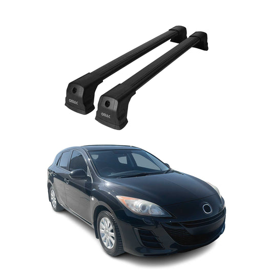 2010-2013 Mazda 3 Roof Rack Cross Bars Black