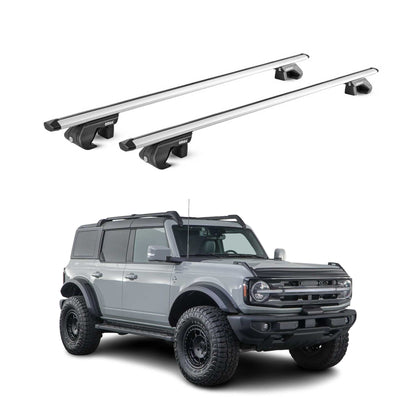 2021-2024 Ford Bronco Roof Rack Cross Bars Silver Luggage Carrier 2 Pcs