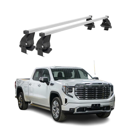 2019-2026 GMC Sierra 1500 2500HD 3500HD / Sierra EV Roof Rack Cross Bars Silver