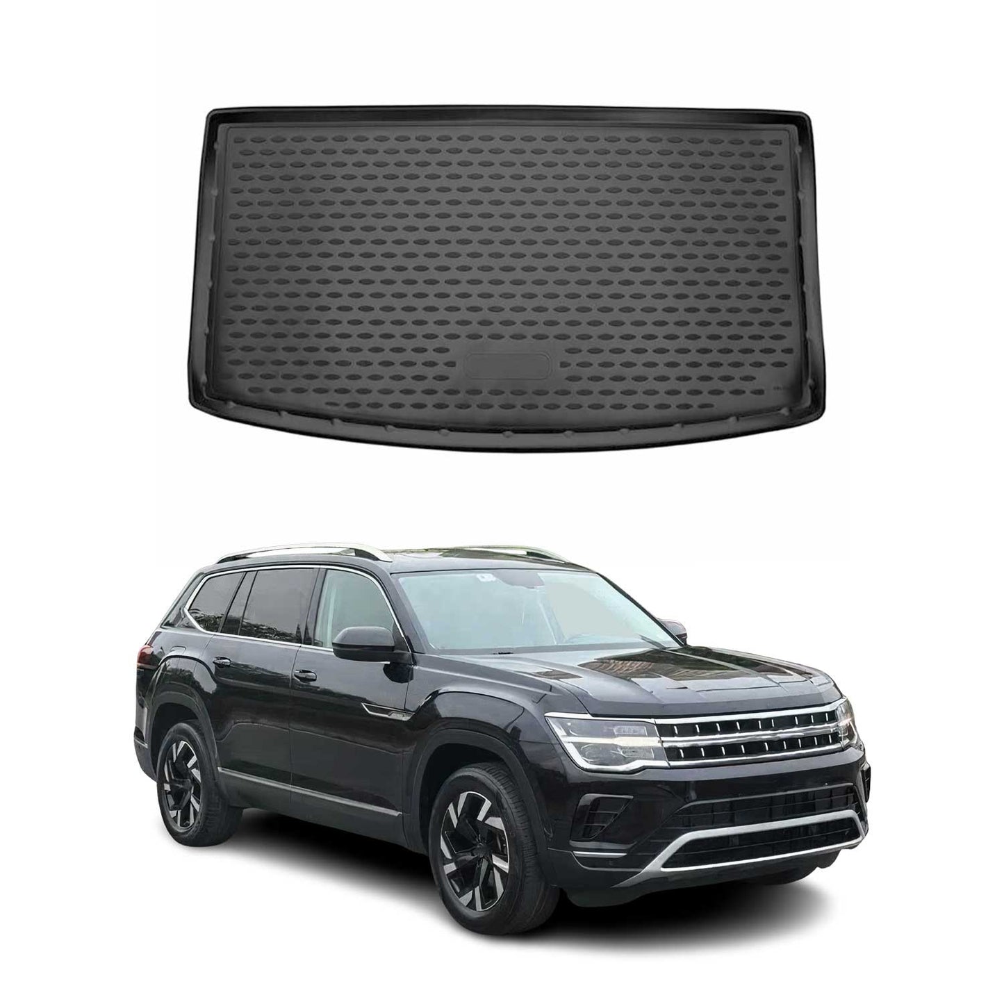 2018-2025 VW Atlas Cargo Liner Trunk Mat All Weather Unfolded Backseat Black