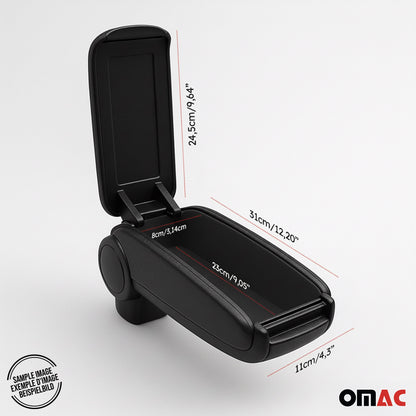 2012-2014 Ford Focus Black Center Console Armrest Plastic PU Leather 1Pc