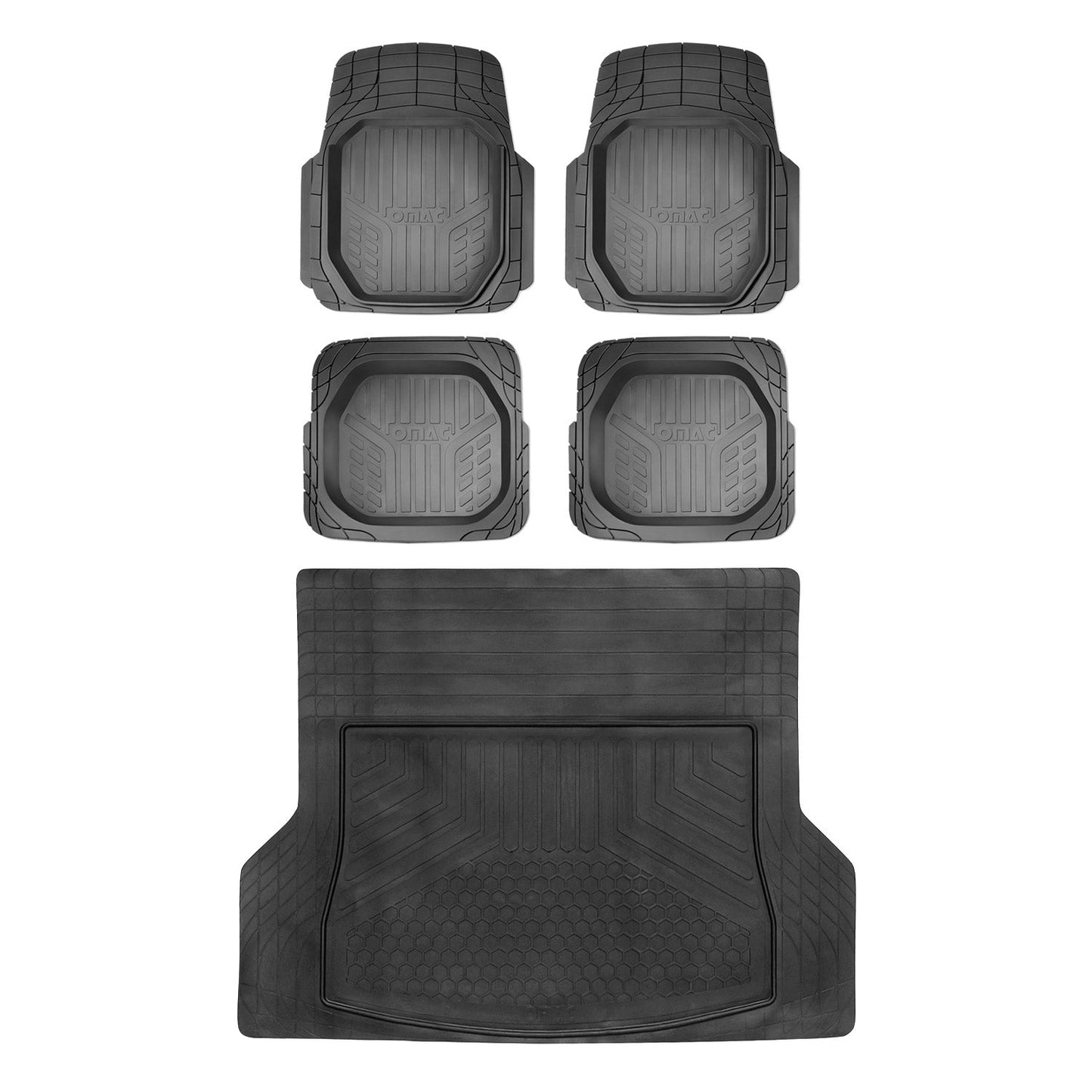 2011-2017 Nissan Juke Semi-Custom fit Floor Mats & Cargo Liner Black 6 Pcs
