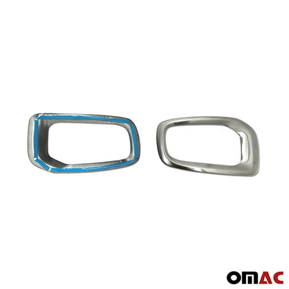 OMAC Fog Light Lamp Bezel Cover for Jeep Renegade 2015-2018 Brushed Steel Silver 2Pcs 1708103T
