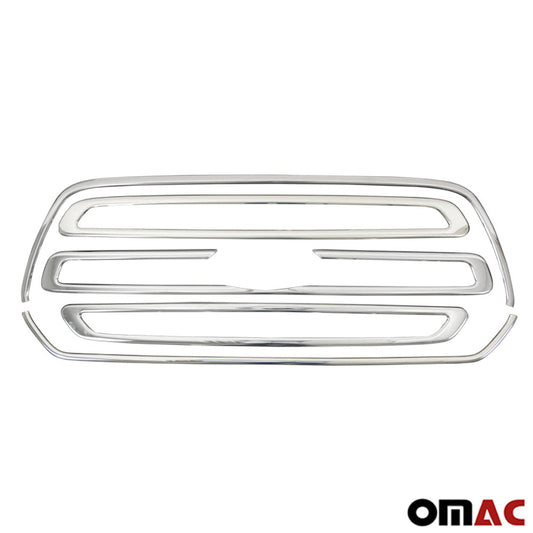 OMAC Front Bumper Grill Trim Molding for Ford Transit 350 2015-2020 Steel Silver 5Pcs U005944