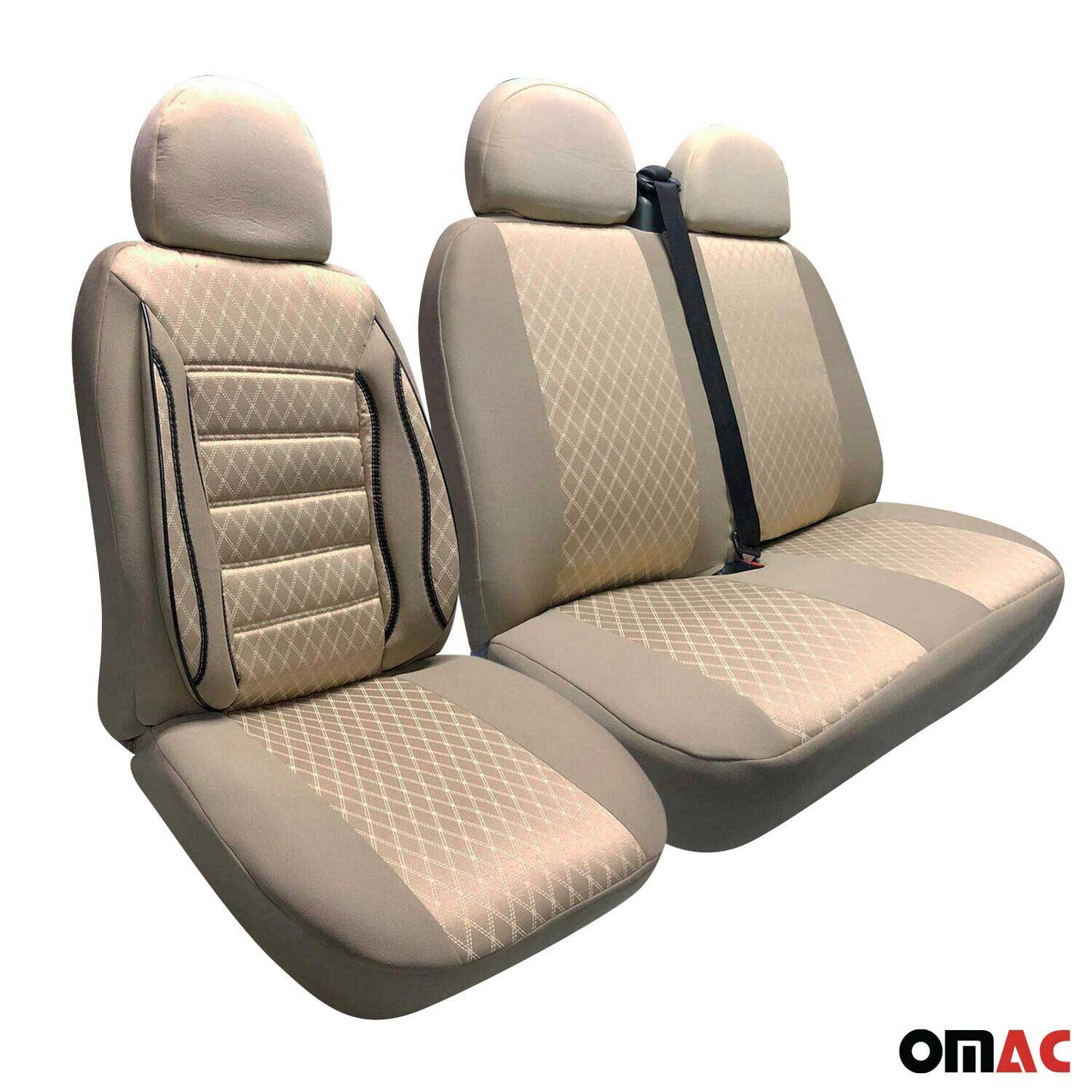 OMAC Front Car Seat Covers Protector for RAM Promaster City 2015-2022 Beige 2+1 Set A009667