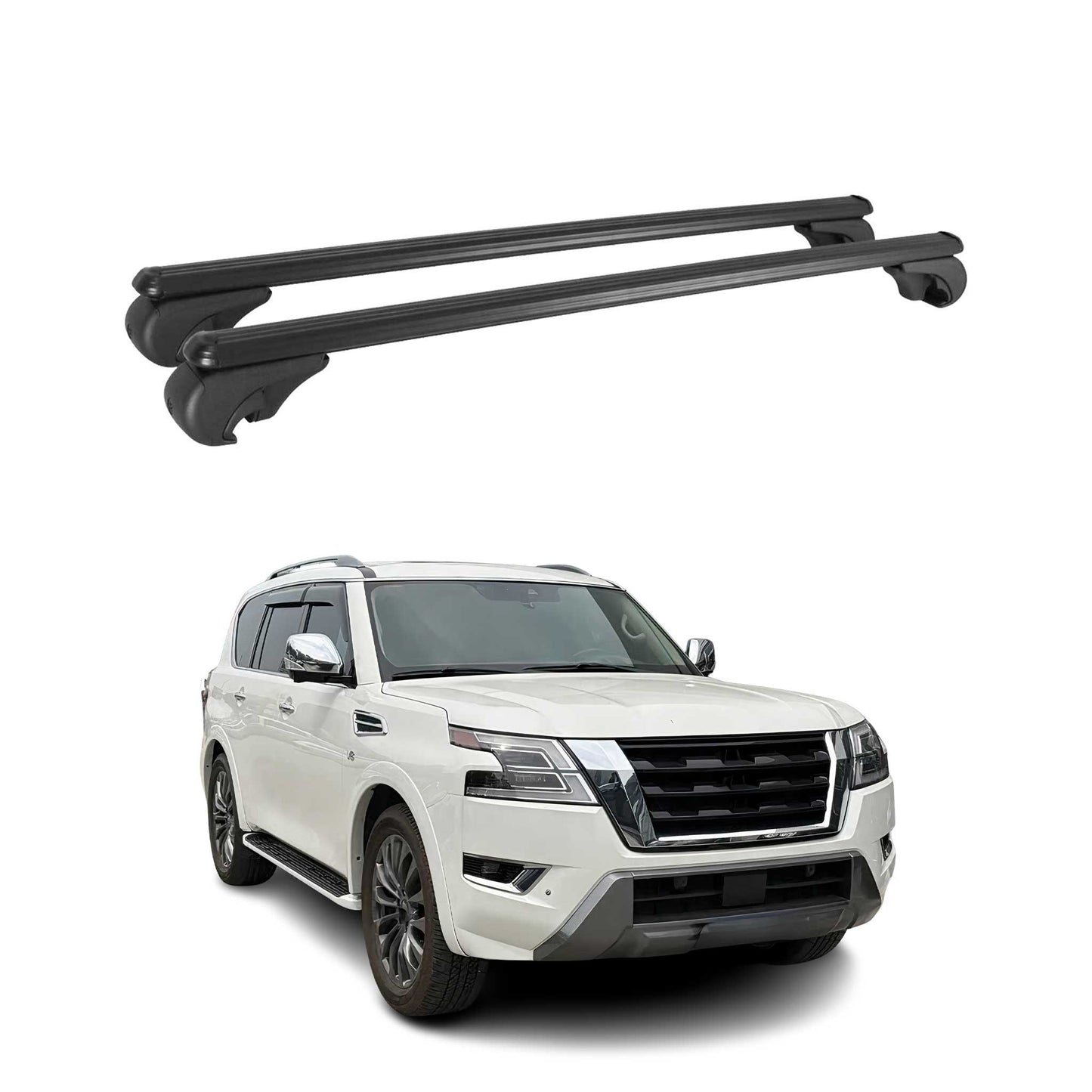 2017-2024 Nissan Armada Roof Rack Cross Bars Black