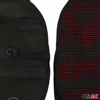 GMC Antiperspirant Front Seat Cover Pads Black Red 2 Pcs