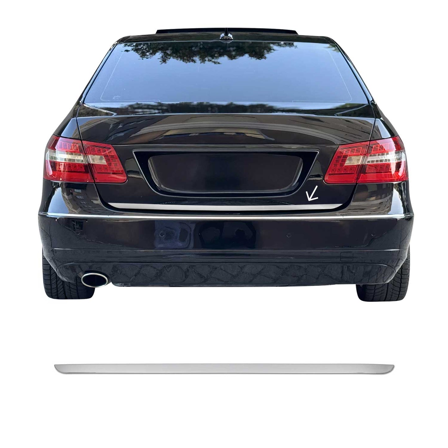 2010-2016 Mercedes E Class W212 Sedan Rear Trunk Molding Trim Stainless Steel