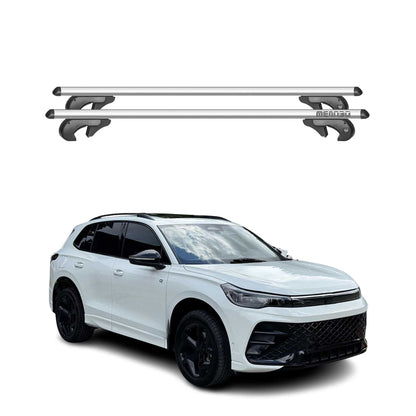 2025 VW Tiguan Roof Rack Cross Bars Luggage Carrier Gray Aluminium 2 Pieces