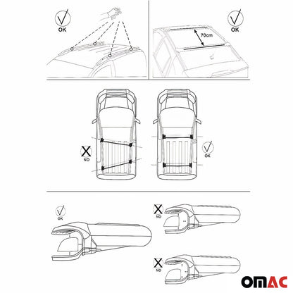 OMAC Roof Rack Cross Bars Luggage Carrier for Nissan Pathfinder 2005-2012 Black 2Pcs 5006928B