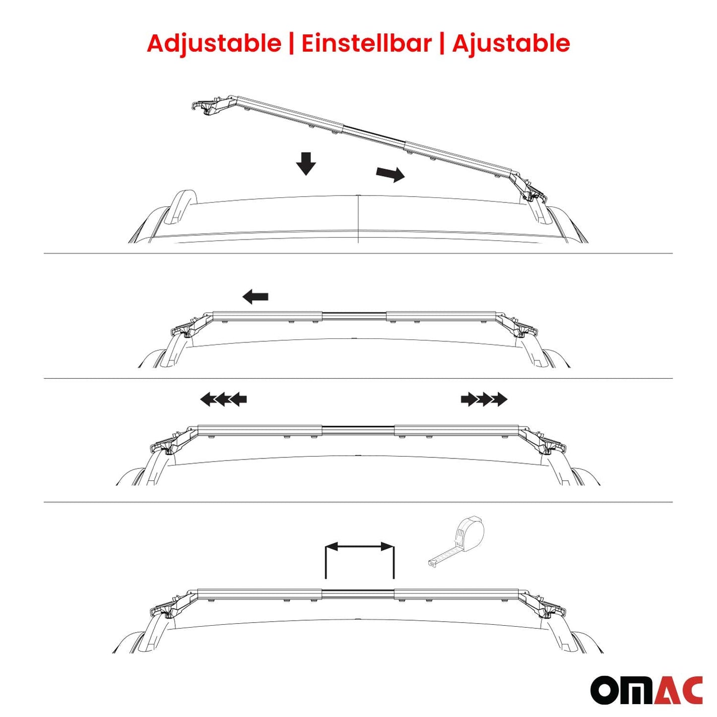 2022-2024 Audi Q4 e-tron Roof Rack Cross Bars Silver