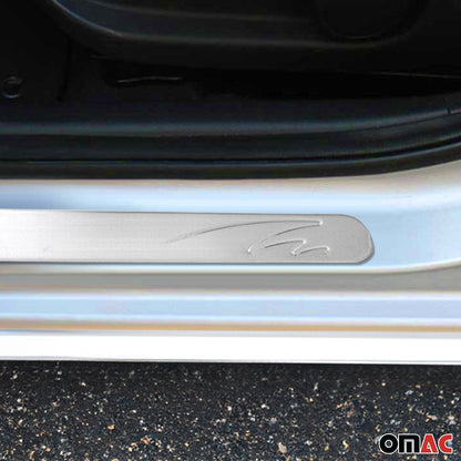 OMAC Door Sill Scuff Plate Scratch Protector for Toyota Yaris 2013-2020 Steel 4x 7016091