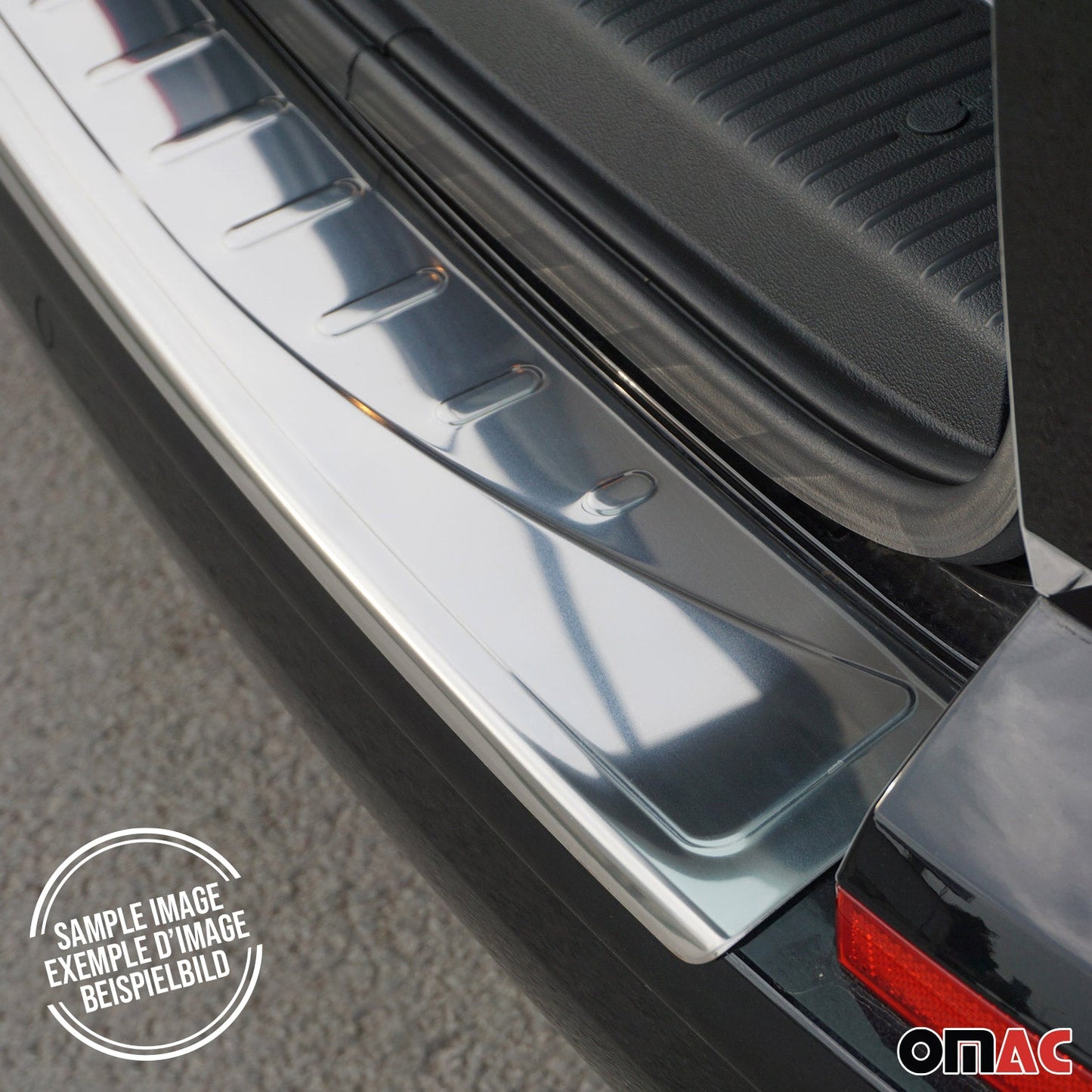 OMAC Rear Bumper Sill Cover Protector Guard for Ford Fiesta 2011-2019 Steel Silver 2614093