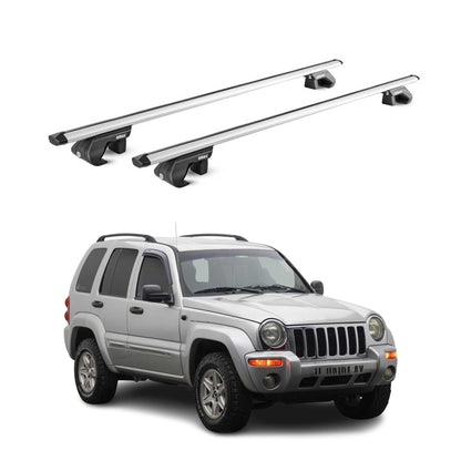 2002-2013 Jeep Cherokee Kj KK Roof Rack Cross Bars Silver