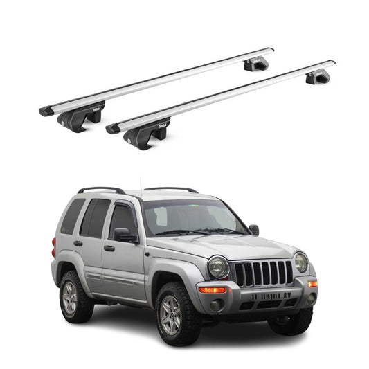 2002-2013 Jeep Cherokee Kj KK Roof Rack Cross Bars Silver