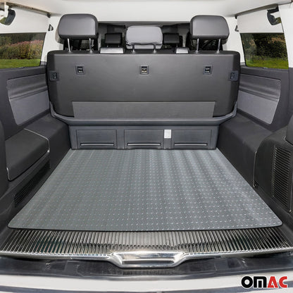 OMAC Rubber Pickup Truck Bed Liner Trunk Mat Trimmable Flooring Mat Black & Grey VRTG002428
