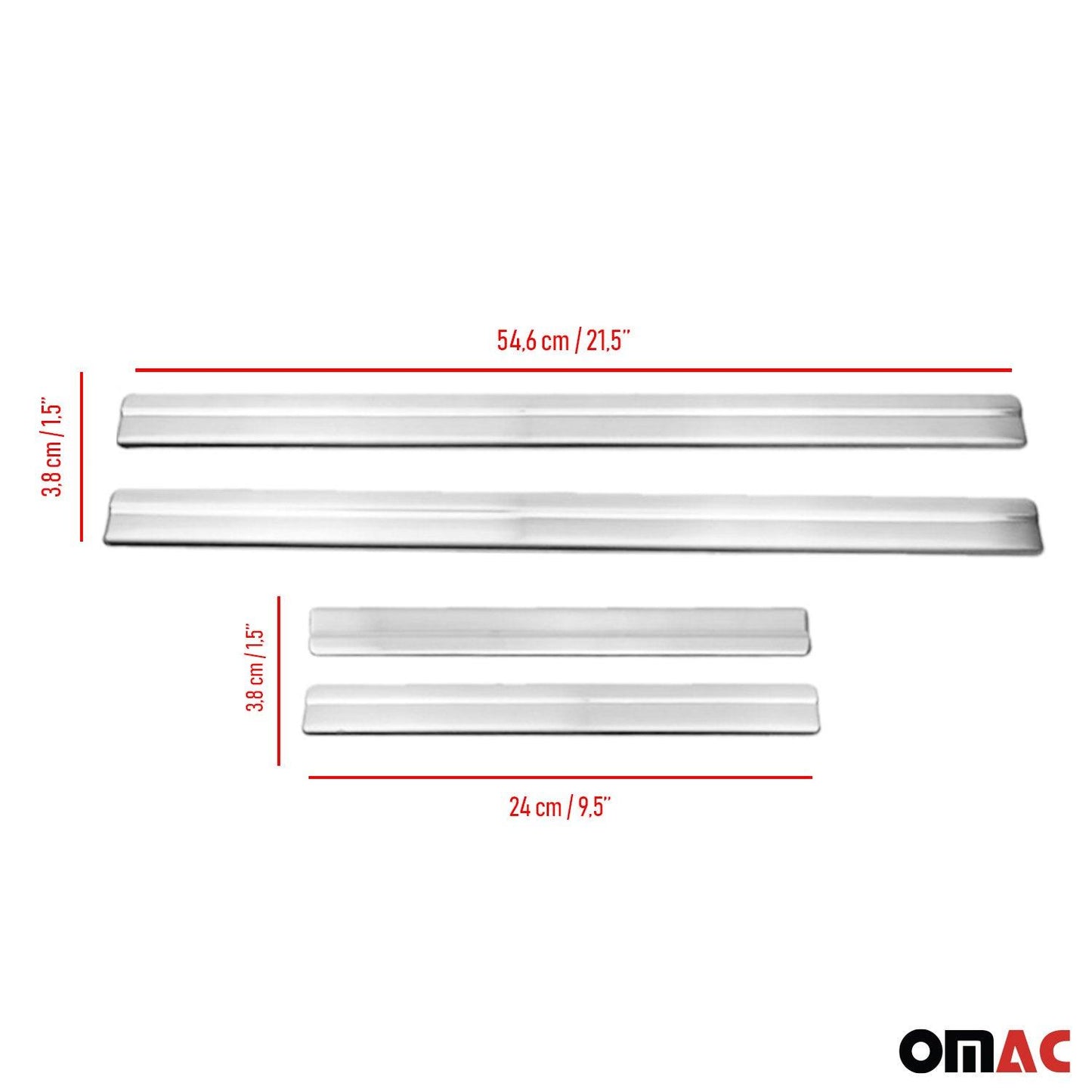 OMAC Door Sill Scuff Plate Scratch Protector for Nissan Frontier 2005-2021 Steel 4x 5003092N