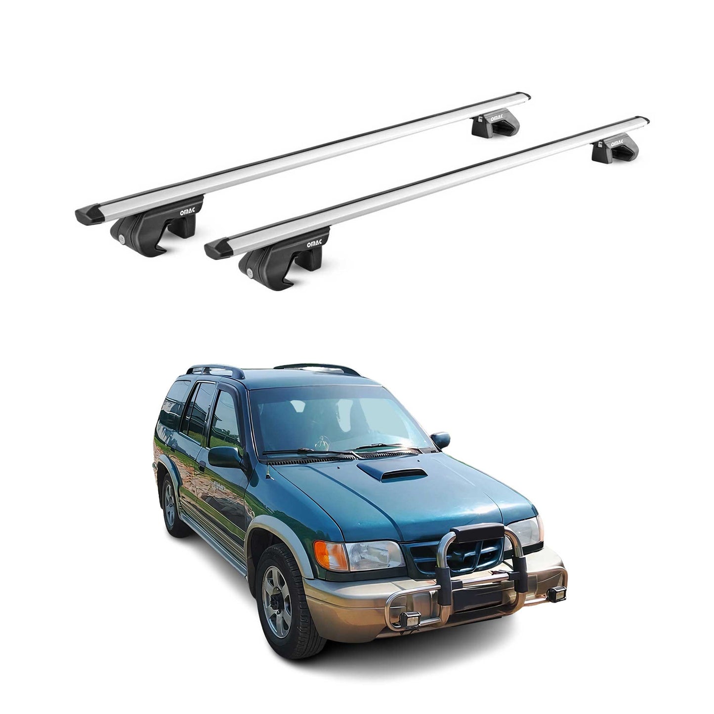 1997-2002 Kia Sportage Roof Rack Cross Bars Silver