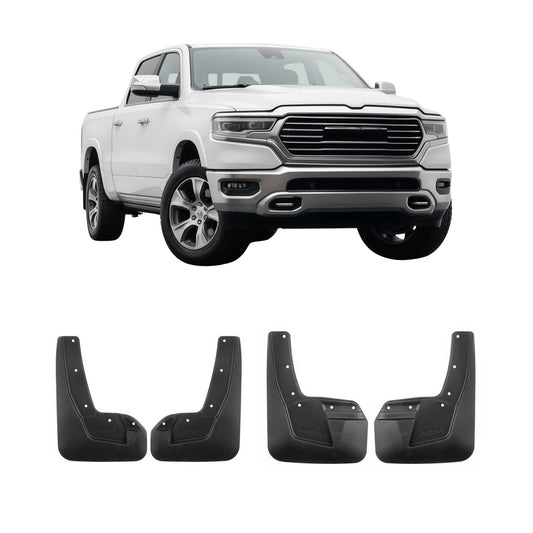 2019-2026 RAM 1500 2500 Pickup Mud Guards Splash Mud Flaps Black 4 Pcs