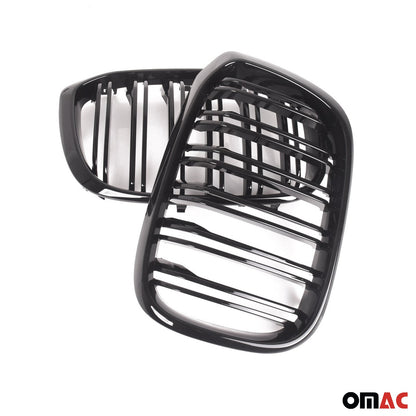 OMAC Front Kidney Grille Grill for BMW X4 G02 2018-2021 M Gloss Black 1240P081MPB