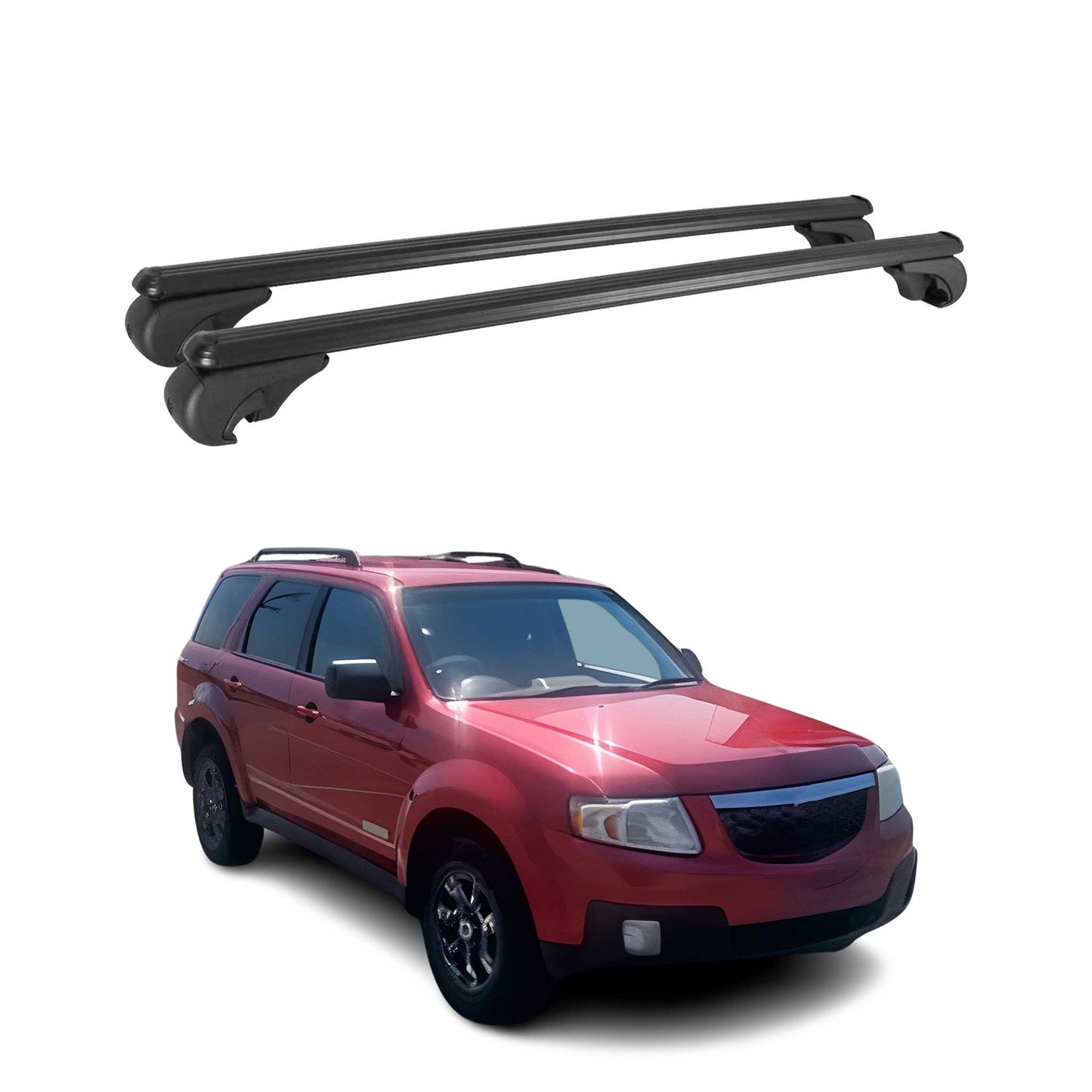 2008-2011 Mazda Tribute Roof Rack Cross Bars Black