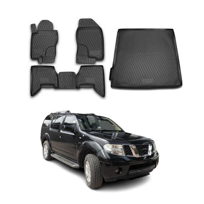 2005-2012 Nissan Pathfinder Floor Mats & Cargo Liner Full Set All Weather Black