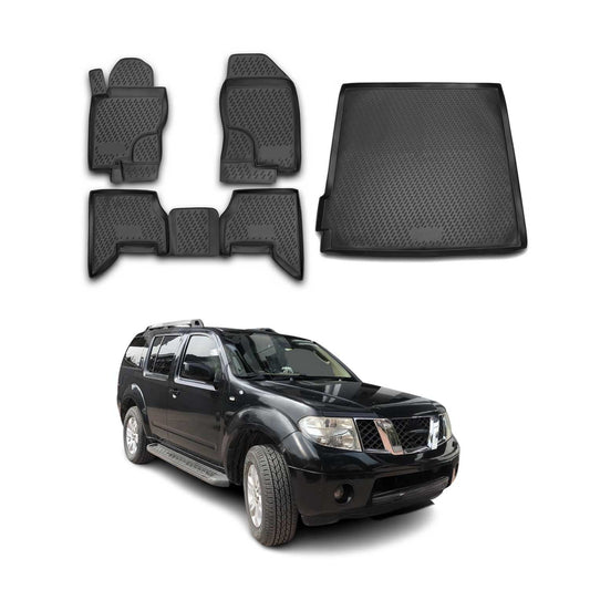 2005-2012 Nissan Pathfinder Floor Mats & Cargo Liner Full Set All Weather Black
