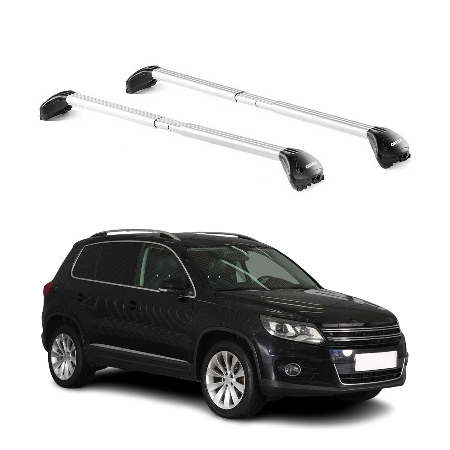 2009-2017 VW Tiguan Roof Rack Cross Bars Silver