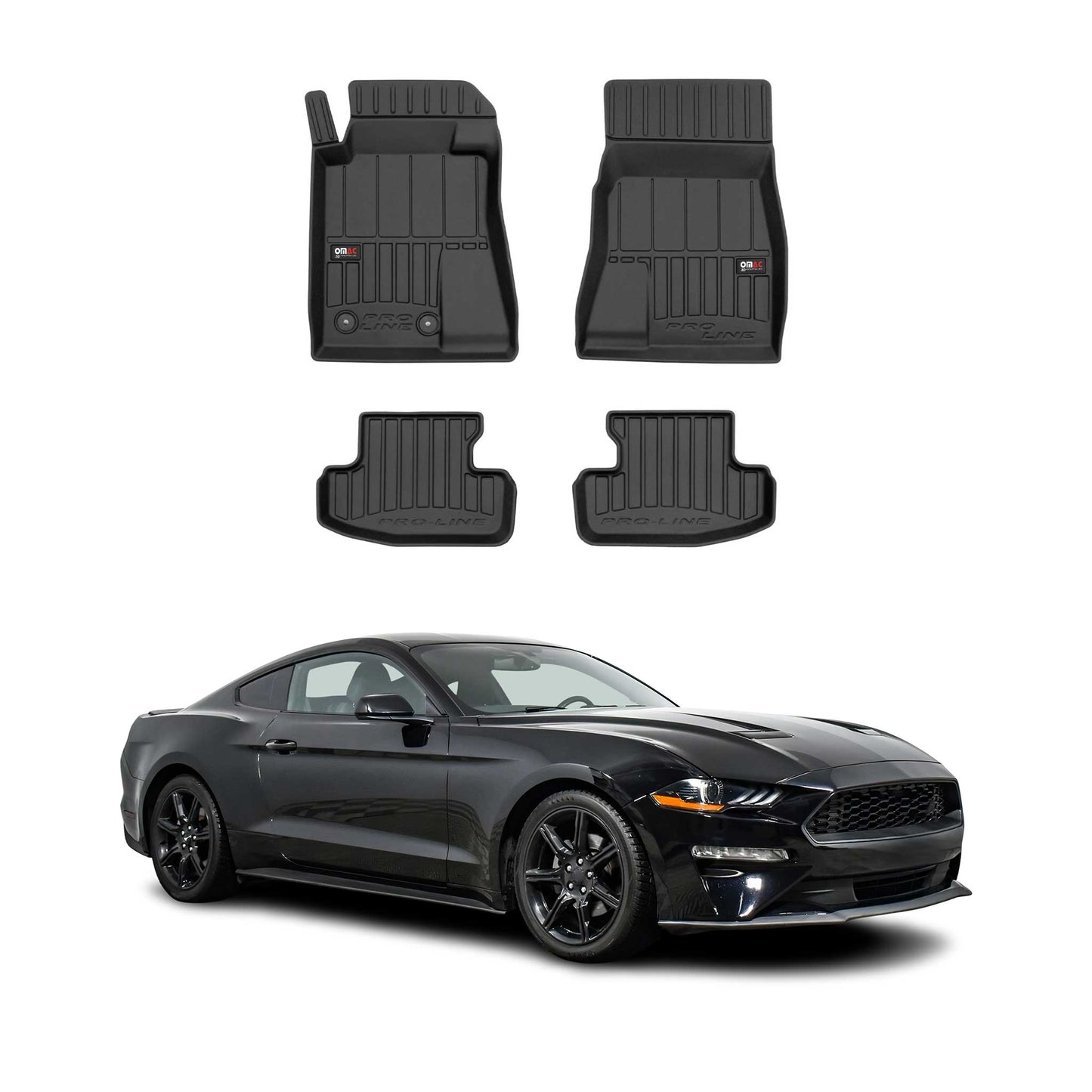 2015-2021 Ford Mustang Premium Floor Mats Liners Full Set All Weather Heavy Duty