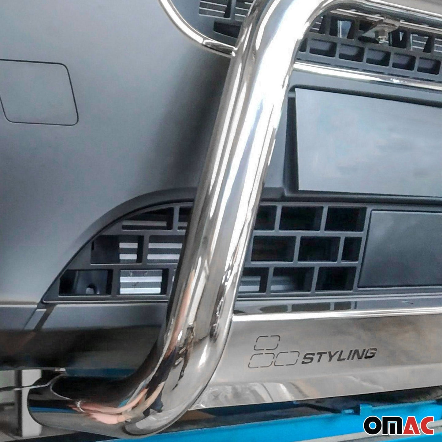 OMAC Bull Bar For Toyota RAV4 (XA50) 2019-2023 Front Bumper Grill Guard Steel Silver 7035MSBB107H