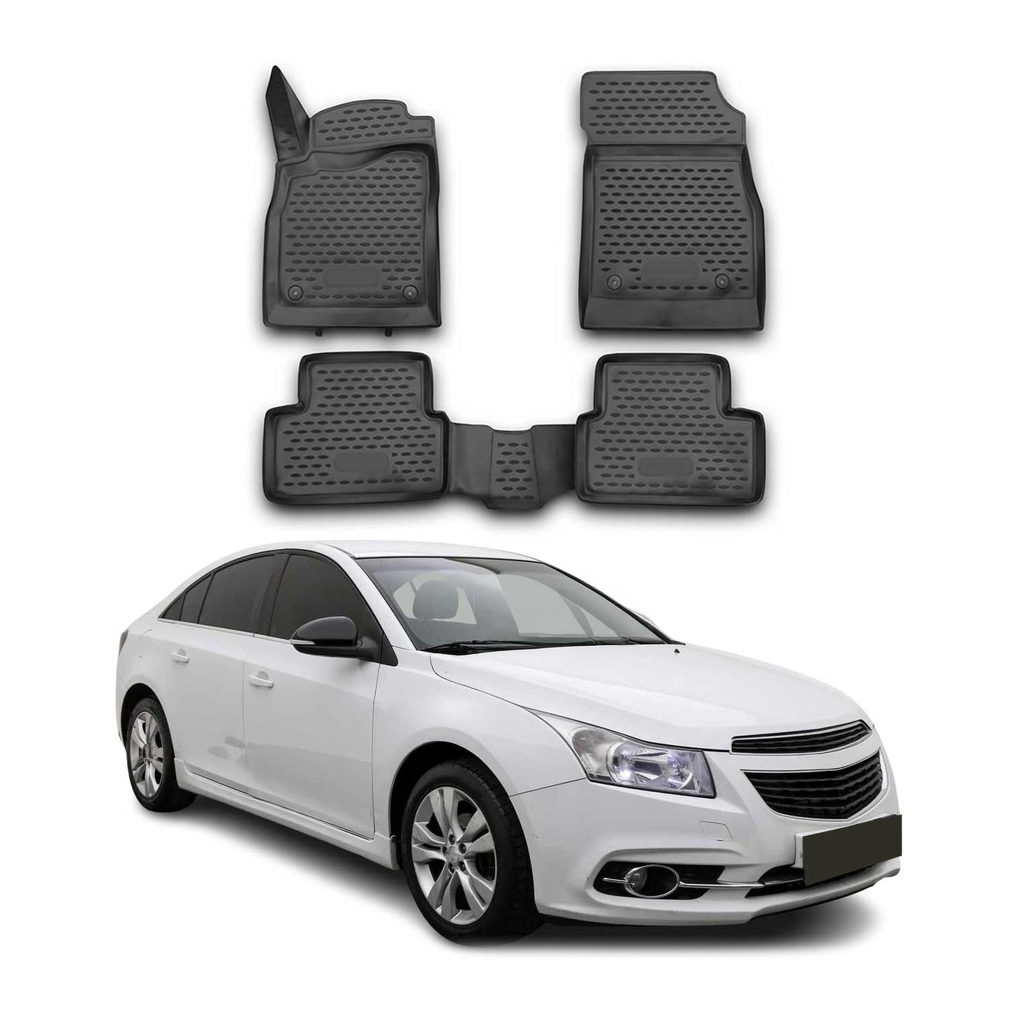 2011-2015 Chevrolet Cruze Floor Mats Liners Full Set All Weather Black