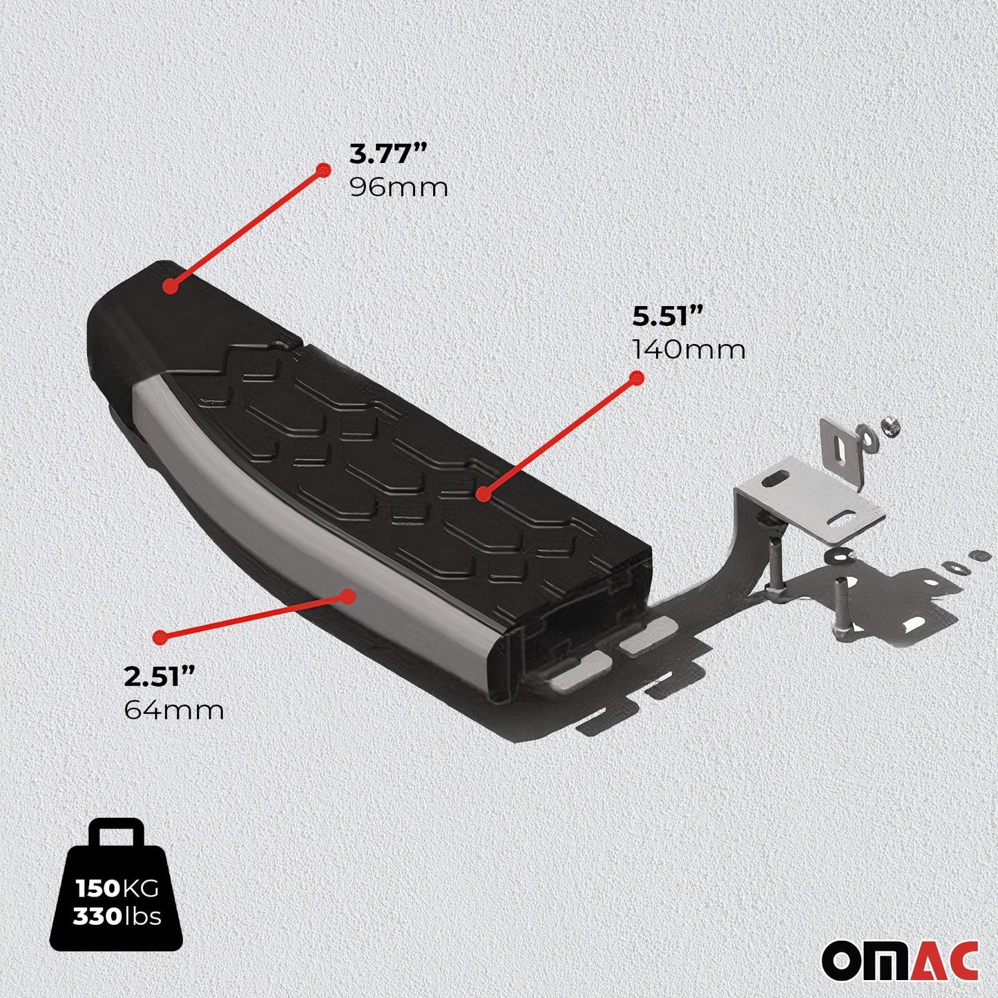 OMAC Side Step Running Boards Nerf Bars for RAM ProMaster City 2015-2022 Alu Black 2524984A
