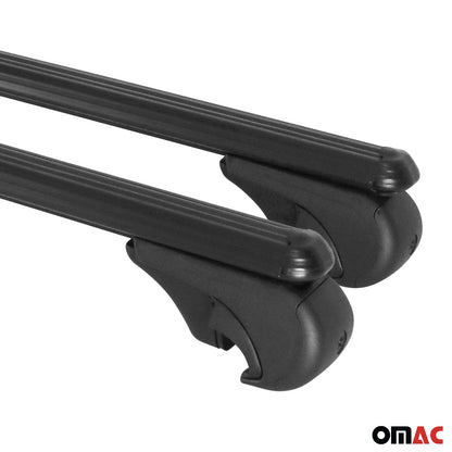 OMAC Lockable Roof Rack Cross Bars Luggage Carrier for Kia EV9 GT-Line 2024 Alu Black G003555