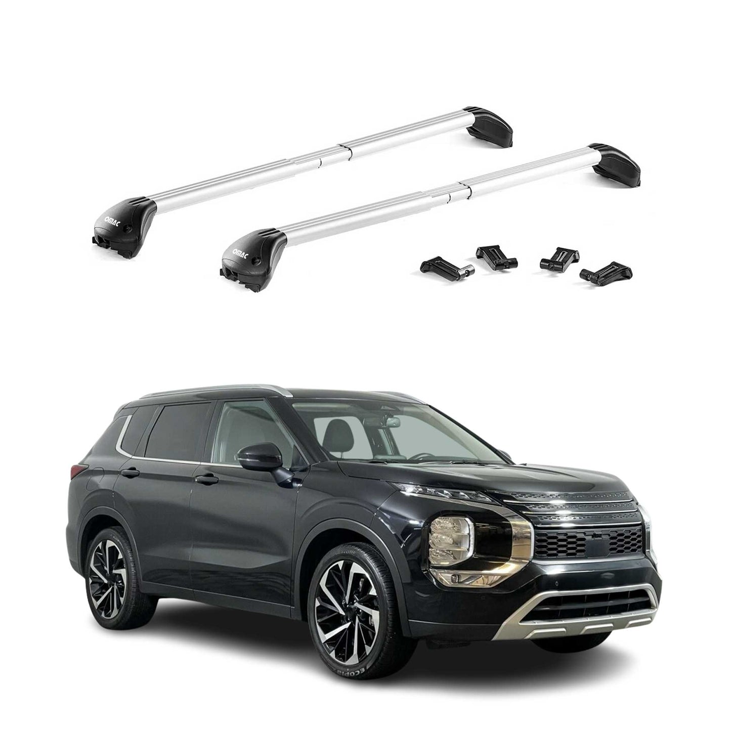 2022-2024 Mitsubishi Outlander Roof Rack Cross Bars Silver Carrier 2 Pcs