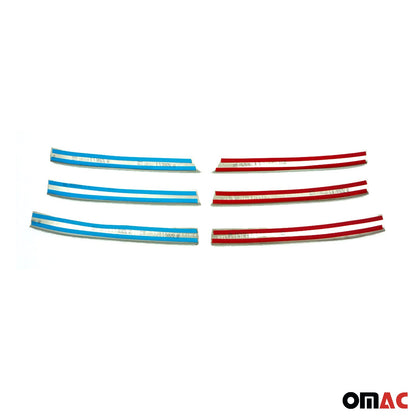 OMAC Front Bumper Grill Trim Molding for VW T5 Caravelle 2003-2010 Steel Silver 6 Pcs 7525081