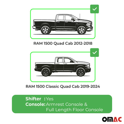 2012-2024 RAM 1500 / 1500 Classic Quad Cab Premium Floor Mats Liners Full Set All Weather Heavy Duty