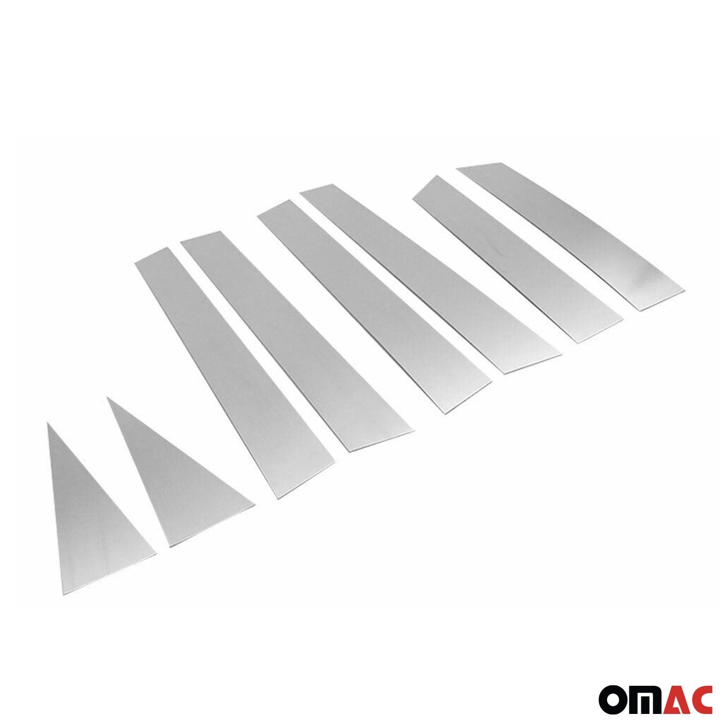 2017-2020 Nissan Rogue Window B Pillar Posts Door Trim Cover Stainless Steel Silver 8x