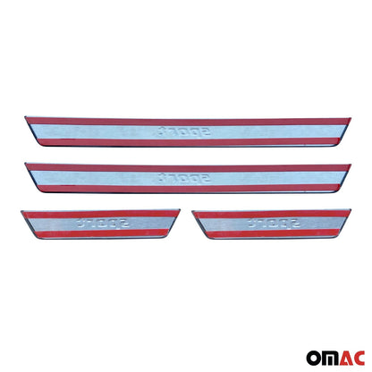 OMAC Door Sill Scuff Plate Scratch Protector for Hyundai Venue Sport Steel Silver 4x U013734