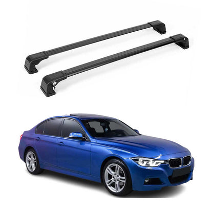 2012-2019 BMW 3 Series F30 Sedan Roof Rack Cross Bars Black