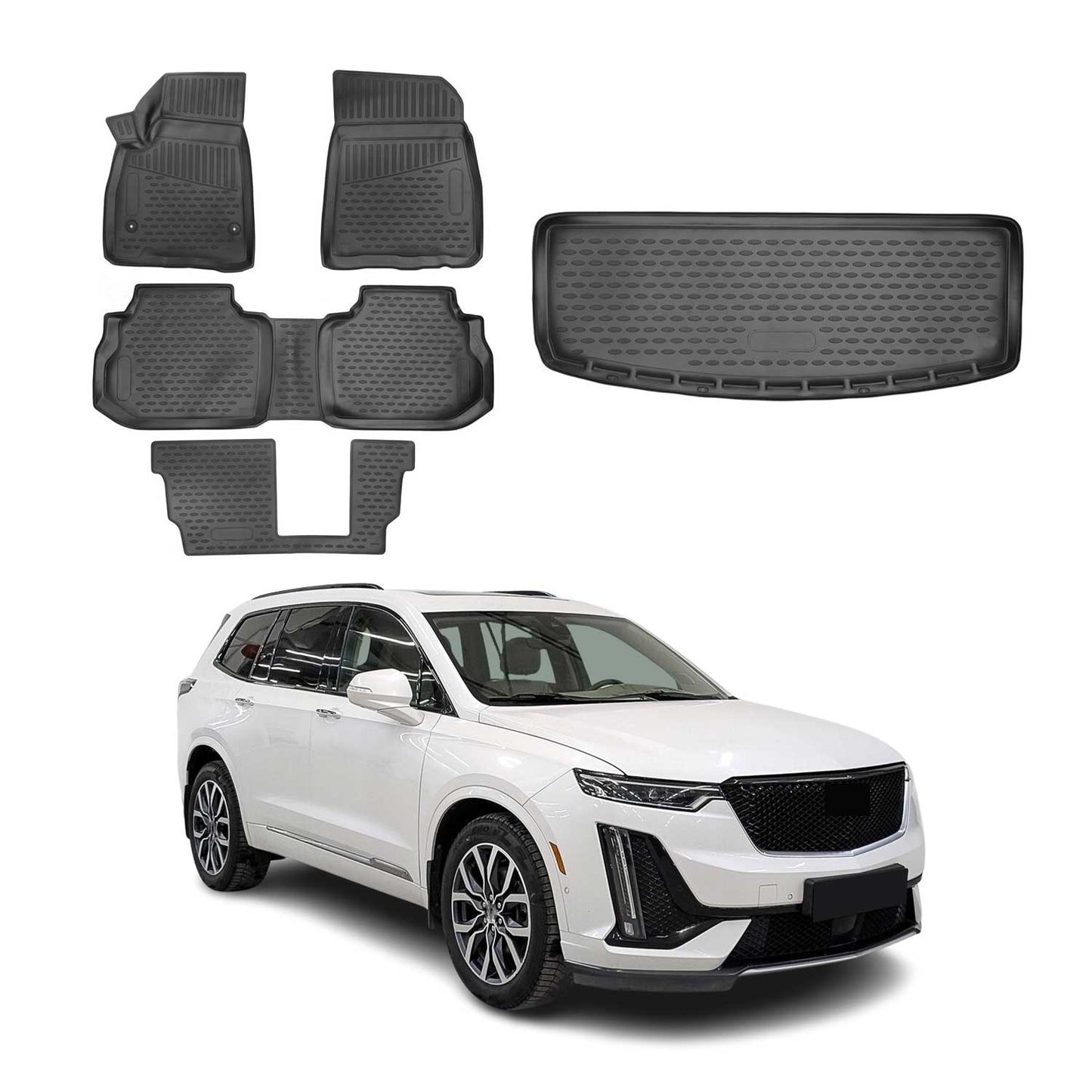 2020-2025 Cadillac XT6 Floor Mats & Cargo Liner Full Set Black
