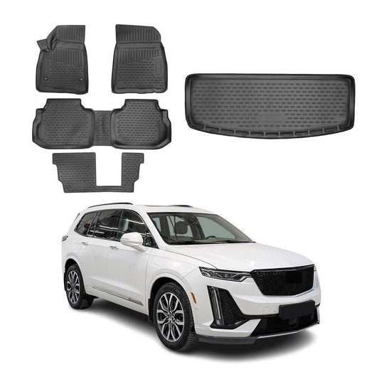 2020-2025 Cadillac XT6 Floor Mats & Cargo Liner Full Set Black
