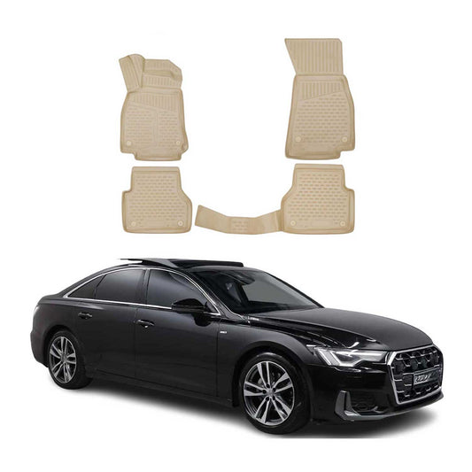 2019-2024 Audi A6 S6 RS6 Sedan Avant Allroad Floor Mats Liners Full Set All Weather Beige