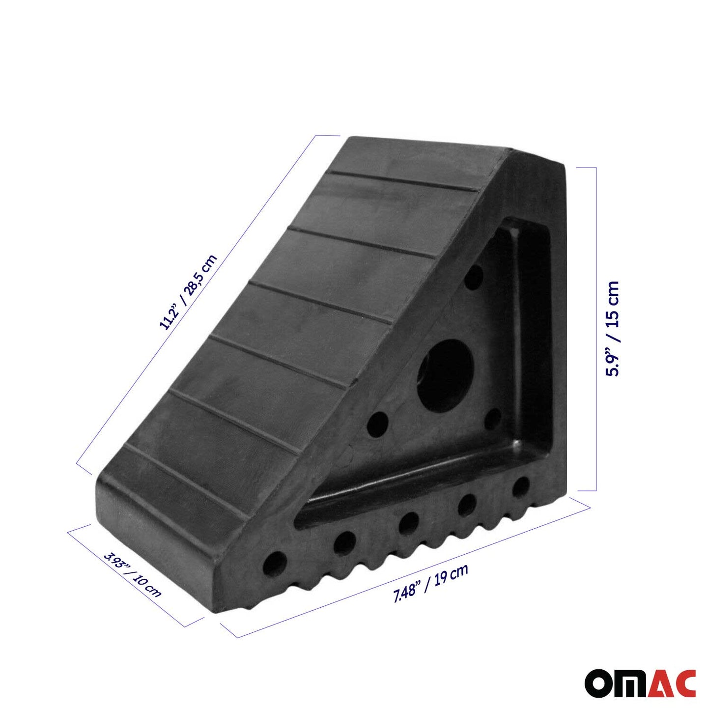 Wheel Tire Chock Blocks Heavy Duty Solid Ribbed Rubber Car Truck & Trailer